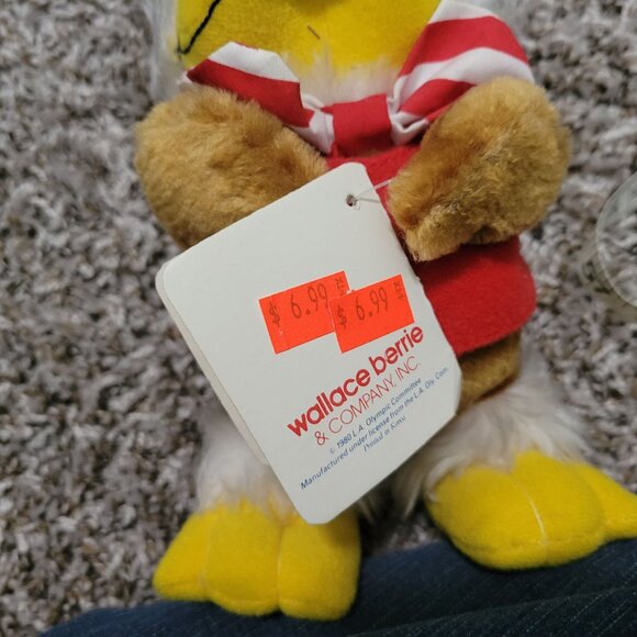 Vintage 80s Applause Sam Olympic Eagle 10 in Plush 1984 Olympics Stuffed Animal - Picture 9 of 10